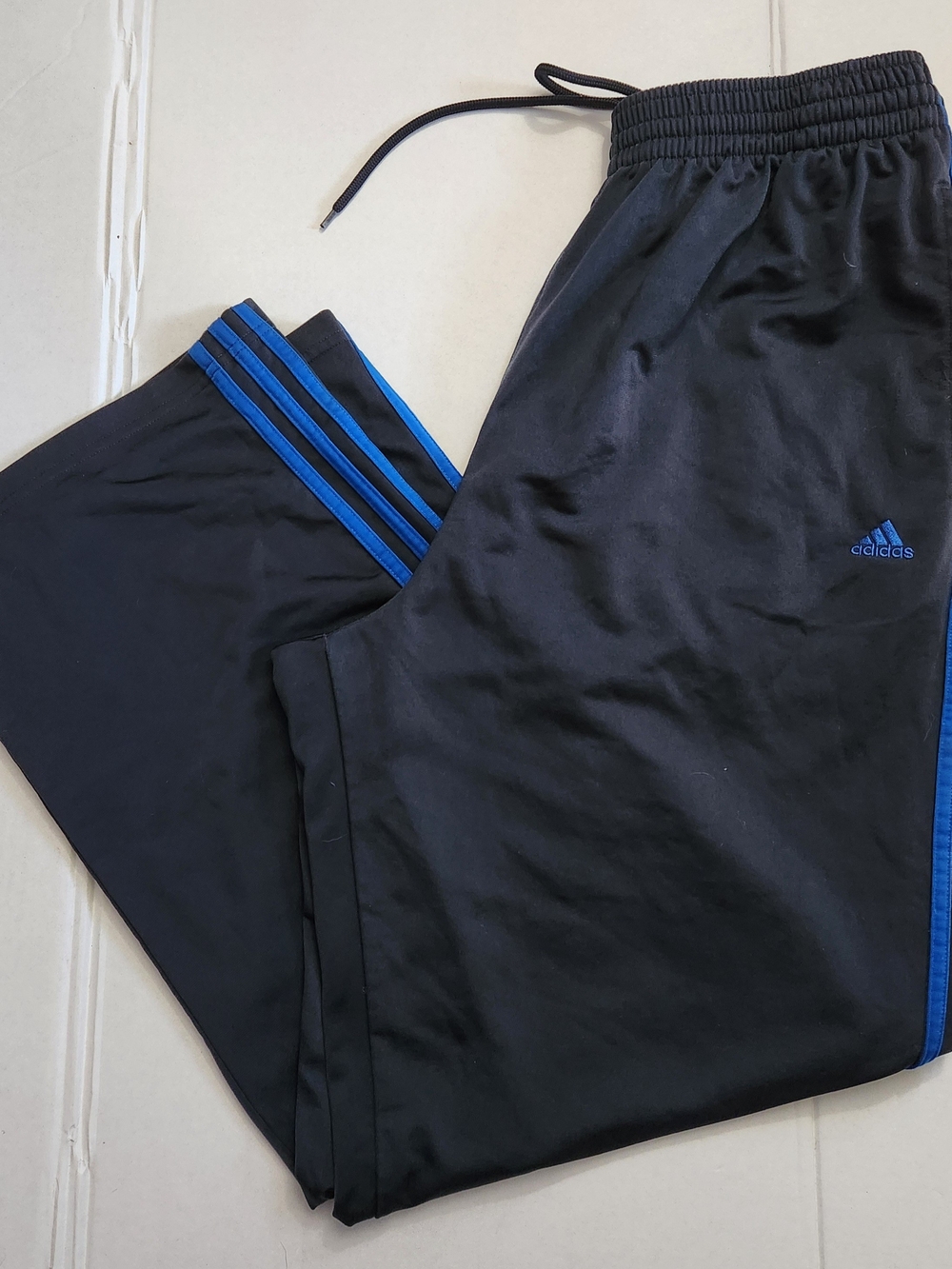 Vintage Adidas Black Blue Stripe Track Pants Mens XL 04/14